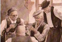 Quando all’osteria dopo il gioco si pagavano “i fabbri” "Lo scopone" in un quadro di Vittorio Olivero detto Joselito