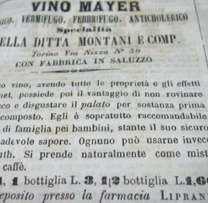 Il vino Mayer veniva venduto anche come vermifugo