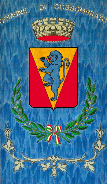 Il Gonfalone del Comune di Cossombrato riprende lo stemma araldico dell’antica famiglia dei Pelletta