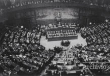 L’Astigiano elesse sei padri costituenti La prima seduta dell’Assemblea Costituente convocata il 25 giugno 1946. Alla presidenza fu eletto il socialista Giuseppe Saragat Foto Archivio Storico Camera dei Deputati