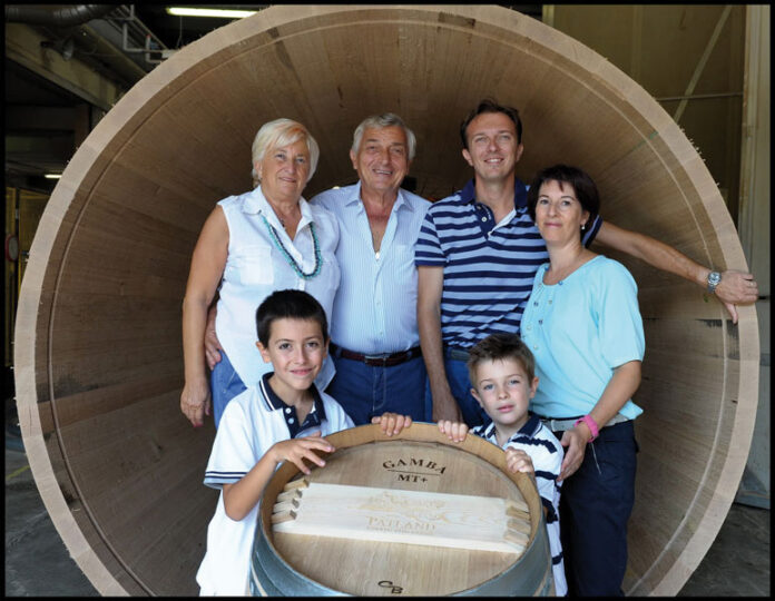 Una famiglia di legno fuoco e vino