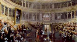Il Senato presieduto da Cesare Alfieri di Sostegno nel 1860 di Carlo Bossoli, 1860 (Museo Nazionale del Risorgimento Italiano di Torino)