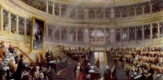 Cesare e Camillo, gli amici che costruirono l’Italia Il Senato presieduto da Cesare Alfieri di Sostegno nel 1860 di Carlo Bossoli, 1860 (Museo Nazionale del Risorgimento Italiano di Torino)